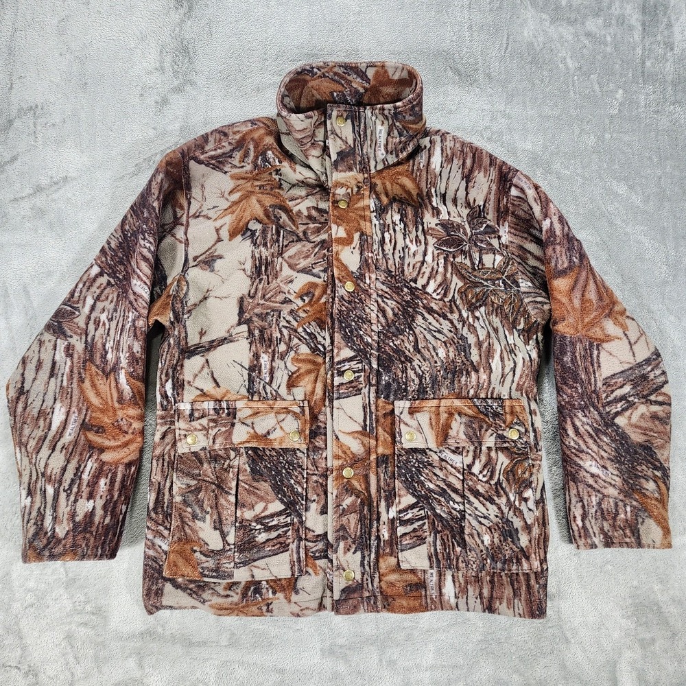 Cabelas Super‎ Slam Jacket Mens Large Brown Camo Fleece Hunting USA Parka